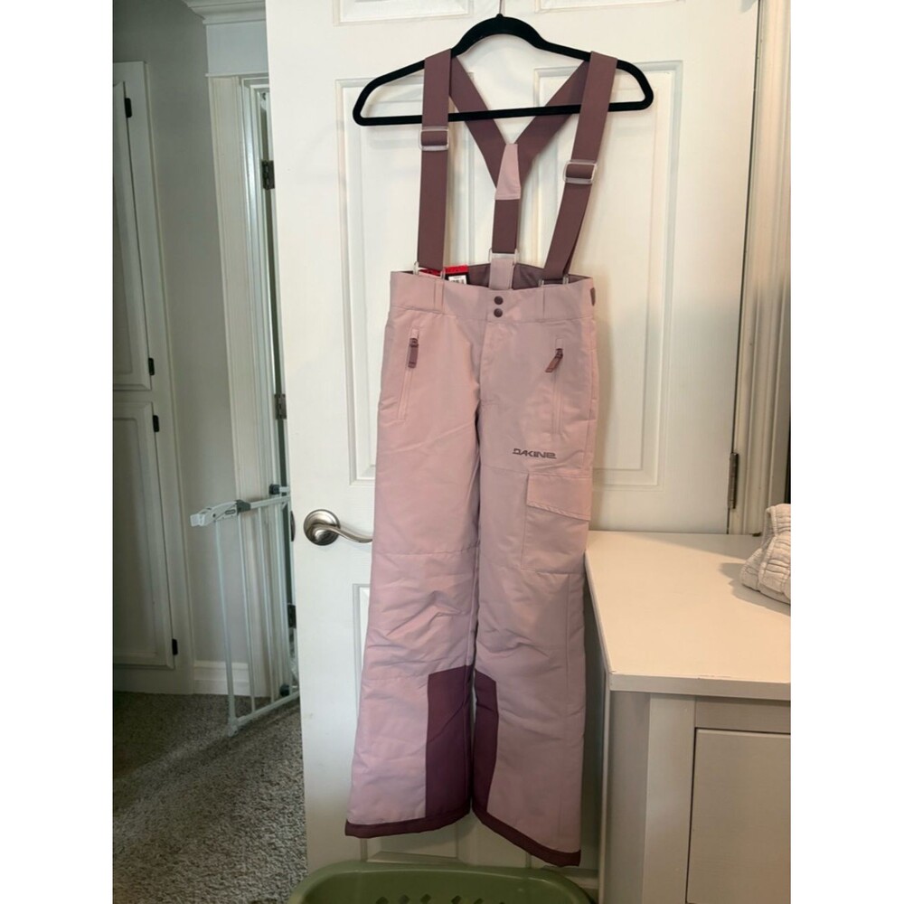 Dakine Pink Mauve Ski Bib Pants with Adjustable Suspenders